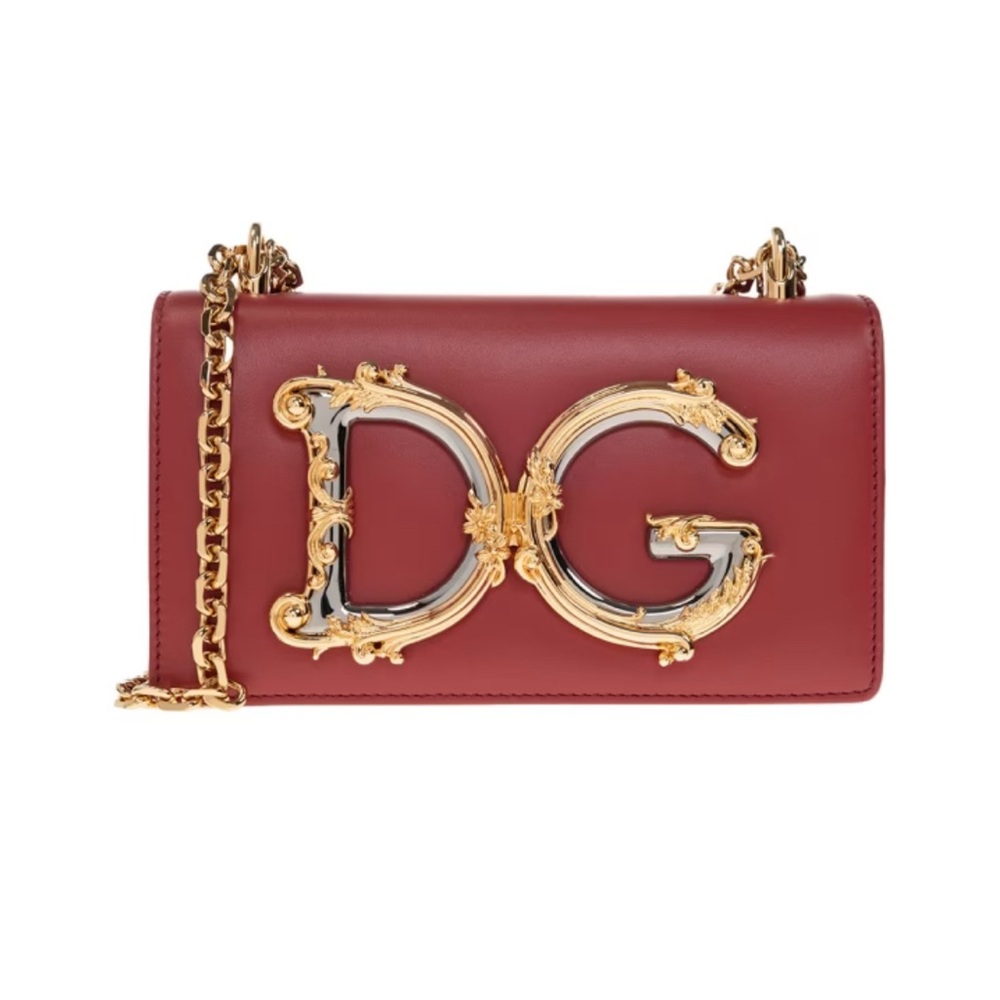 Dolce & Gabbana Burgundy Leather Shoulder Bag